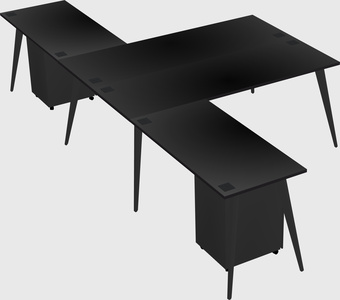 Shared l-shaped office desk system