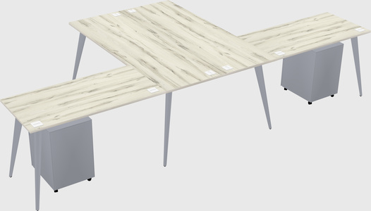 Shared l-shaped office desk system
