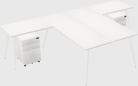 Shared l-shaped office desk system