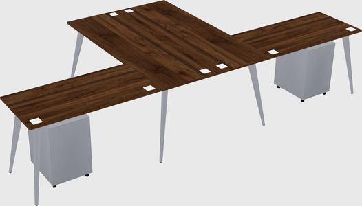 Shared l-shaped office desk system