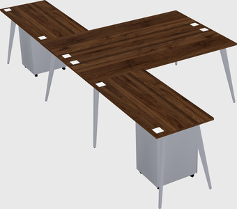 Shared l-shaped office desk system