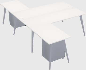 Shared l-shaped office desk system