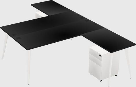 Shared L-shaped Office Desk System