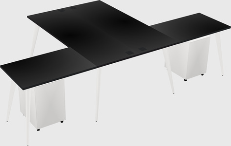 Shared l-shaped office desk system