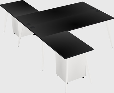 Shared l-shaped office desk system