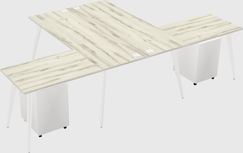 Shared l-shaped office desk system