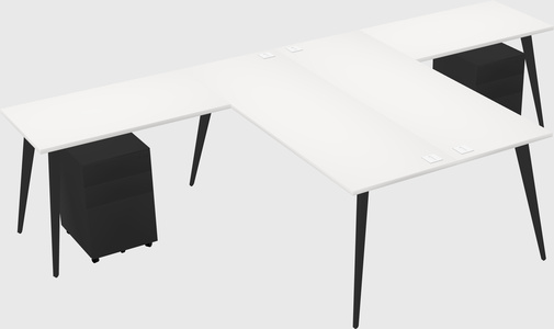 Shared l-shaped office desk system