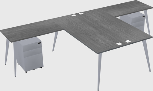 Shared l-shaped office desk system