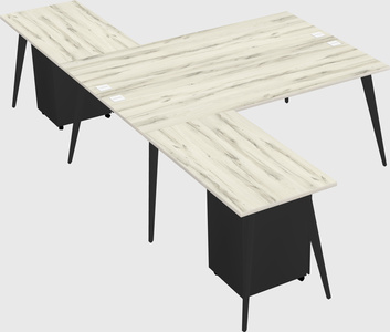 Shared l-shaped office desk system
