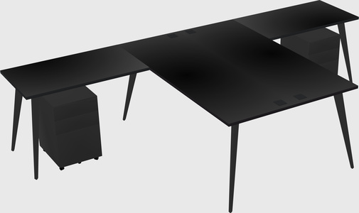 Shared l-shaped office desk system