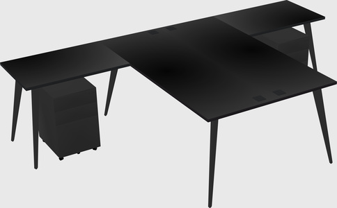 Shared l-shaped office desk system