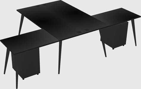 Shared l-shaped office desk system