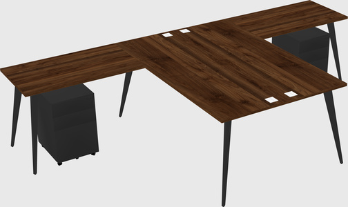 Shared l-shaped office desk system