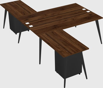 Shared l-shaped office desk system