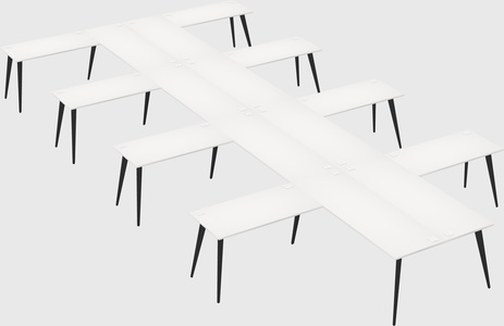 Shared l-shaped office desk system