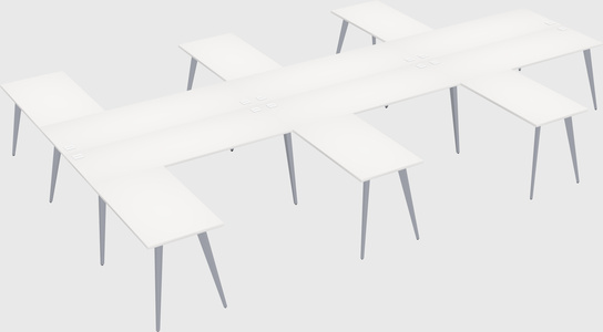 Shared l-shaped office desk system