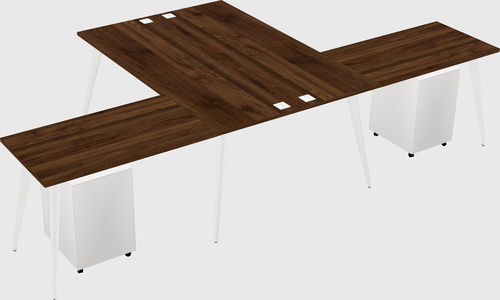 Shared l-shaped office desk system