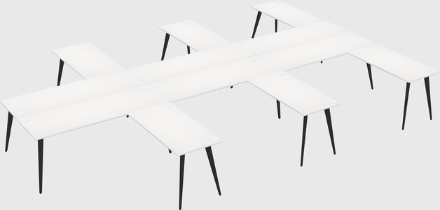 Shared l-shaped office desk system