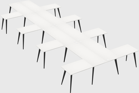 Shared l-shaped office desk system