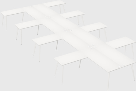Shared l-shaped office desk system