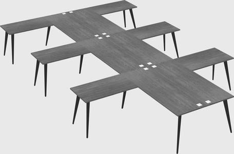 Shared l-shaped office desk system