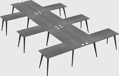 Shared l-shaped office desk system
