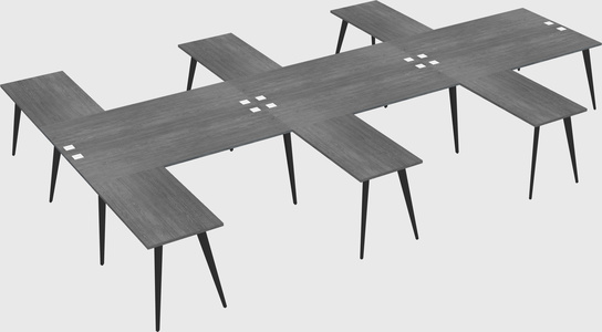 Shared l-shaped office desk system