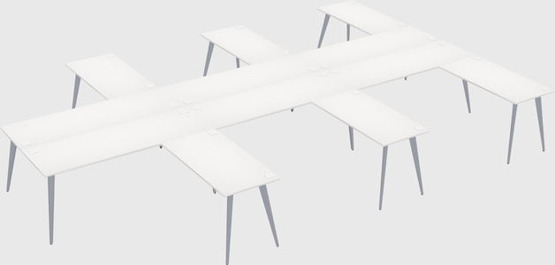 Shared l-shaped office desk system