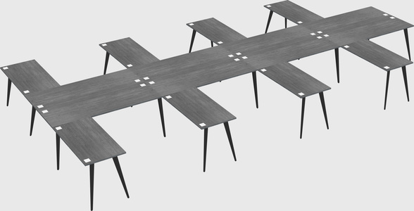 Shared l-shaped office desk system