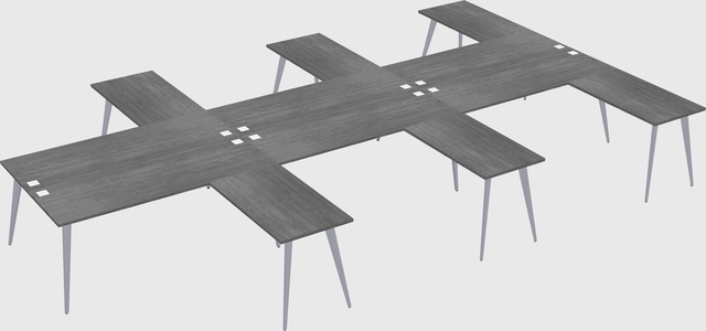 Shared l-shaped office desk system