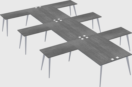 Shared l-shaped office desk system