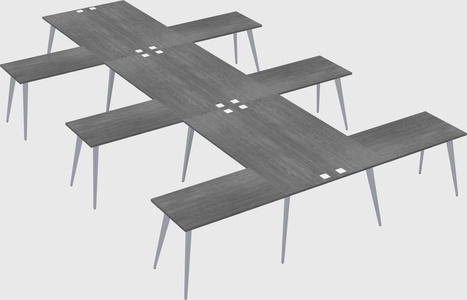 Shared l-shaped office desk system