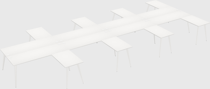 Shared l-shaped office desk system