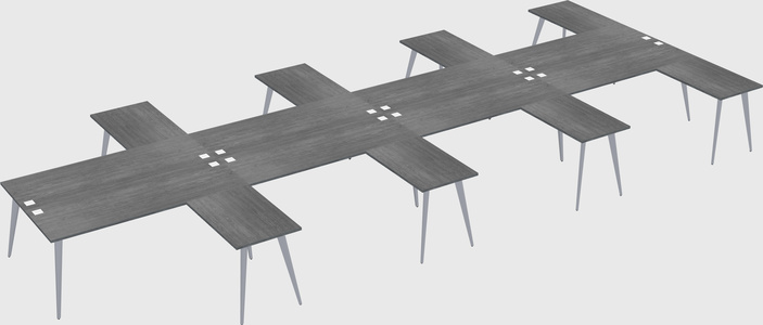 Shared l-shaped office desk system