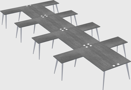 Shared l-shaped office desk system