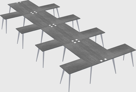 Shared l-shaped office desk system