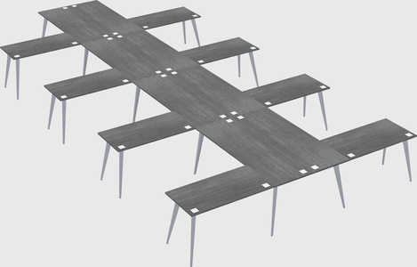 Shared l-shaped office desk system