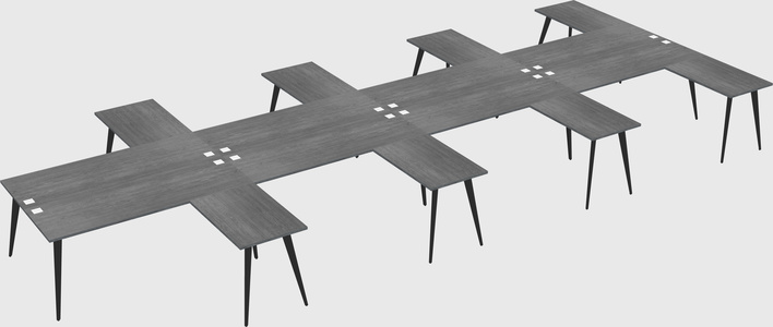 Shared l-shaped office desk system