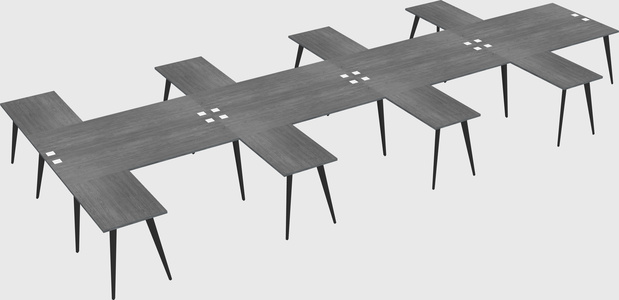 Shared l-shaped office desk system