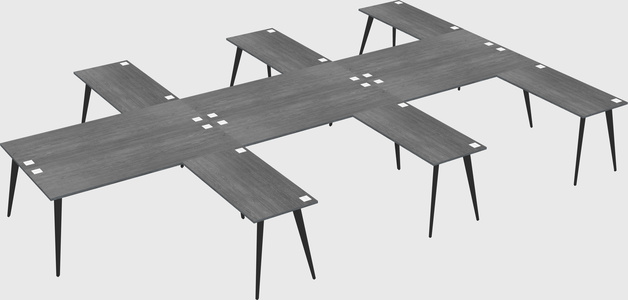 Shared l-shaped office desk system