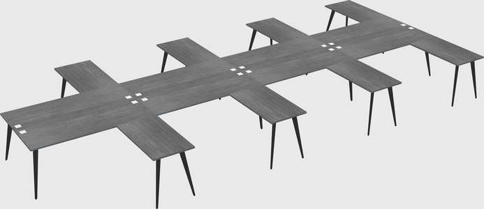 Shared l-shaped office desk system