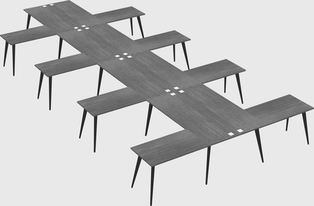 Shared l-shaped office desk system