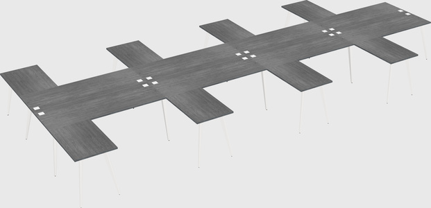 Shared l-shaped office desk system