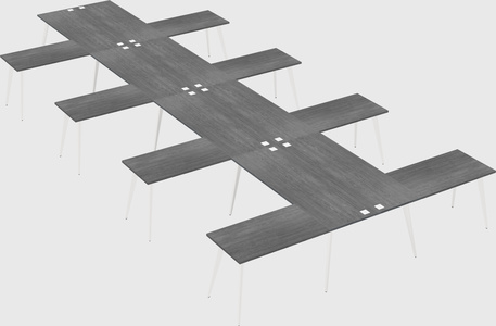 Shared l-shaped office desk system
