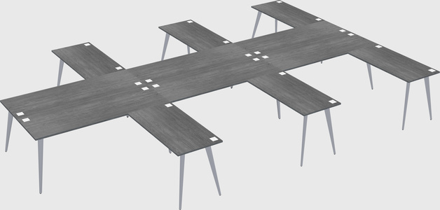 Shared l-shaped office desk system