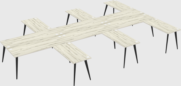 Shared l-shaped office desk system