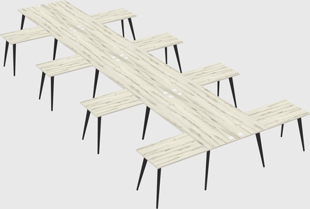 Shared l-shaped office desk system