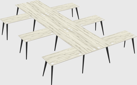 Shared l-shaped office desk system