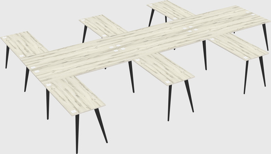 Shared l-shaped office desk system