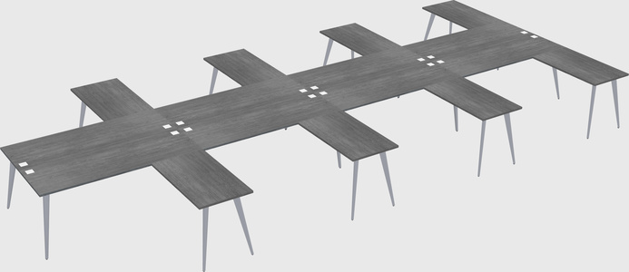 Shared l-shaped office desk system